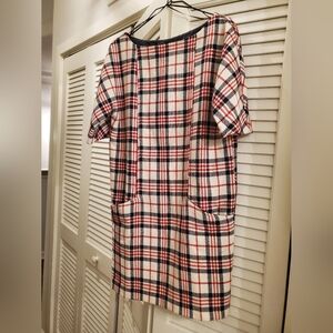 Zara, wool checked mini dress size S